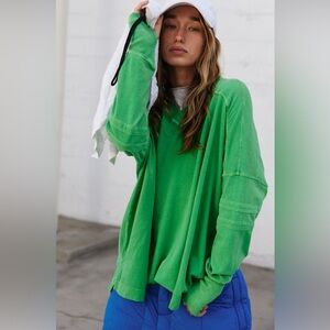 Free People Movement All Star Layer - Green Sheen - small